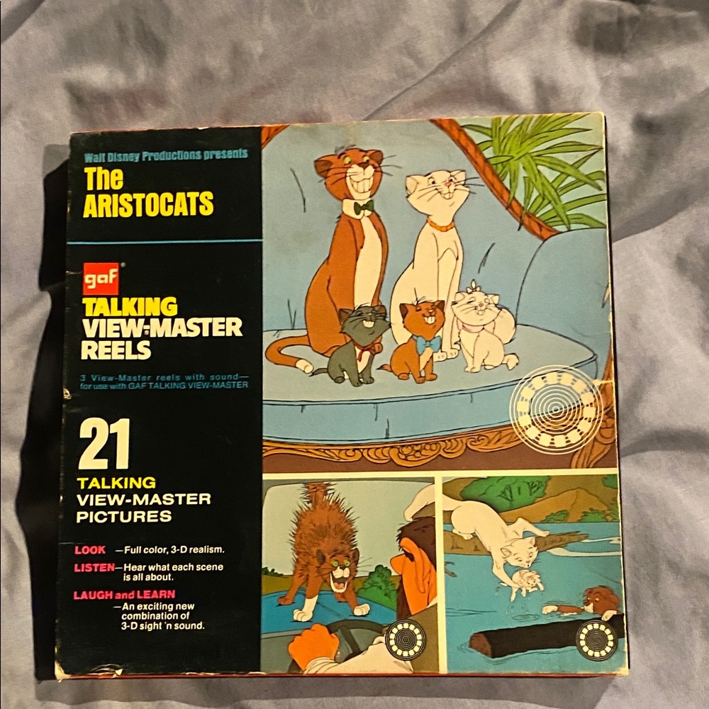 gaf The Aristocats Talking View-Master Reels – Vintage Blue & Black Packaging